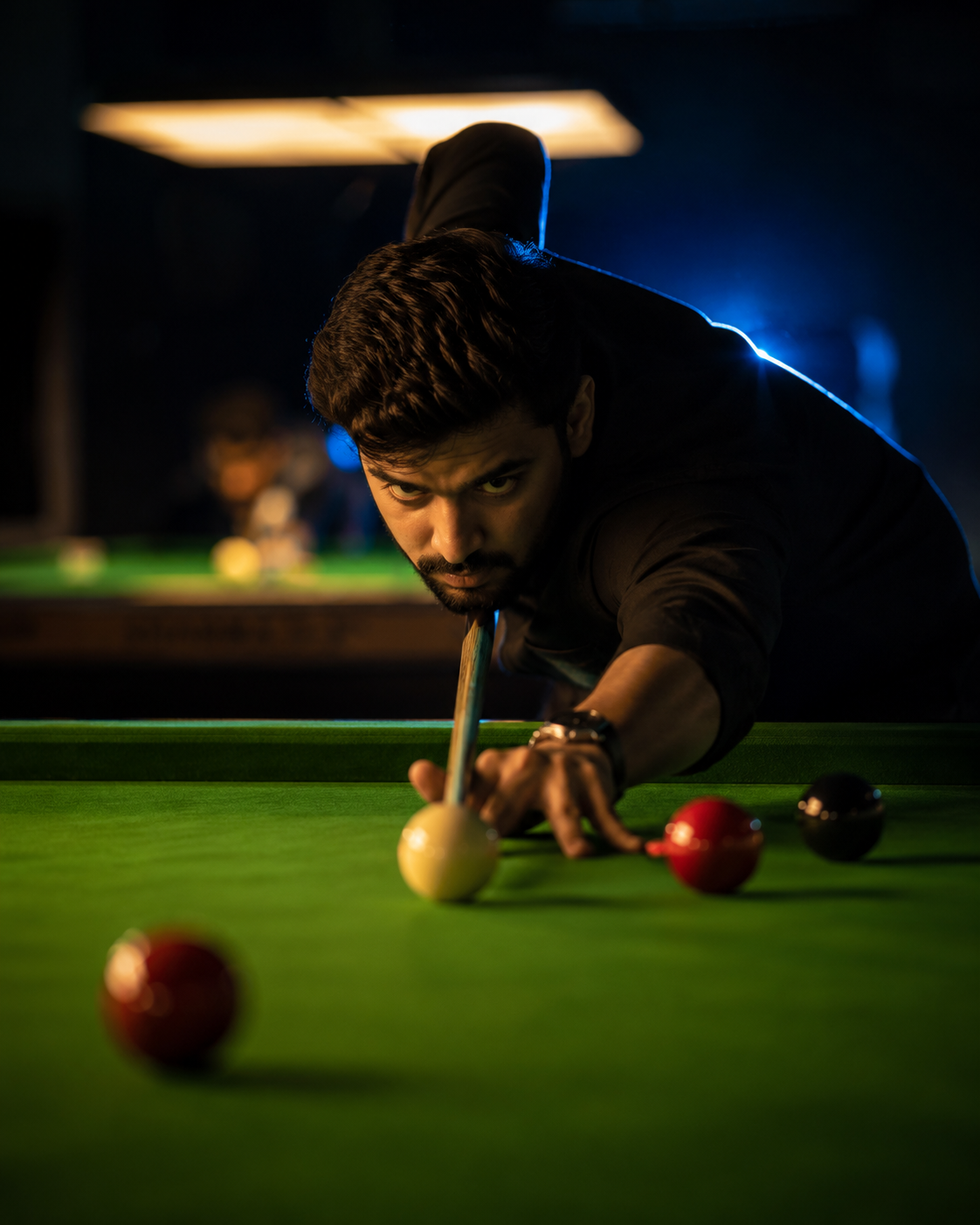 Eyes on the cue ball.